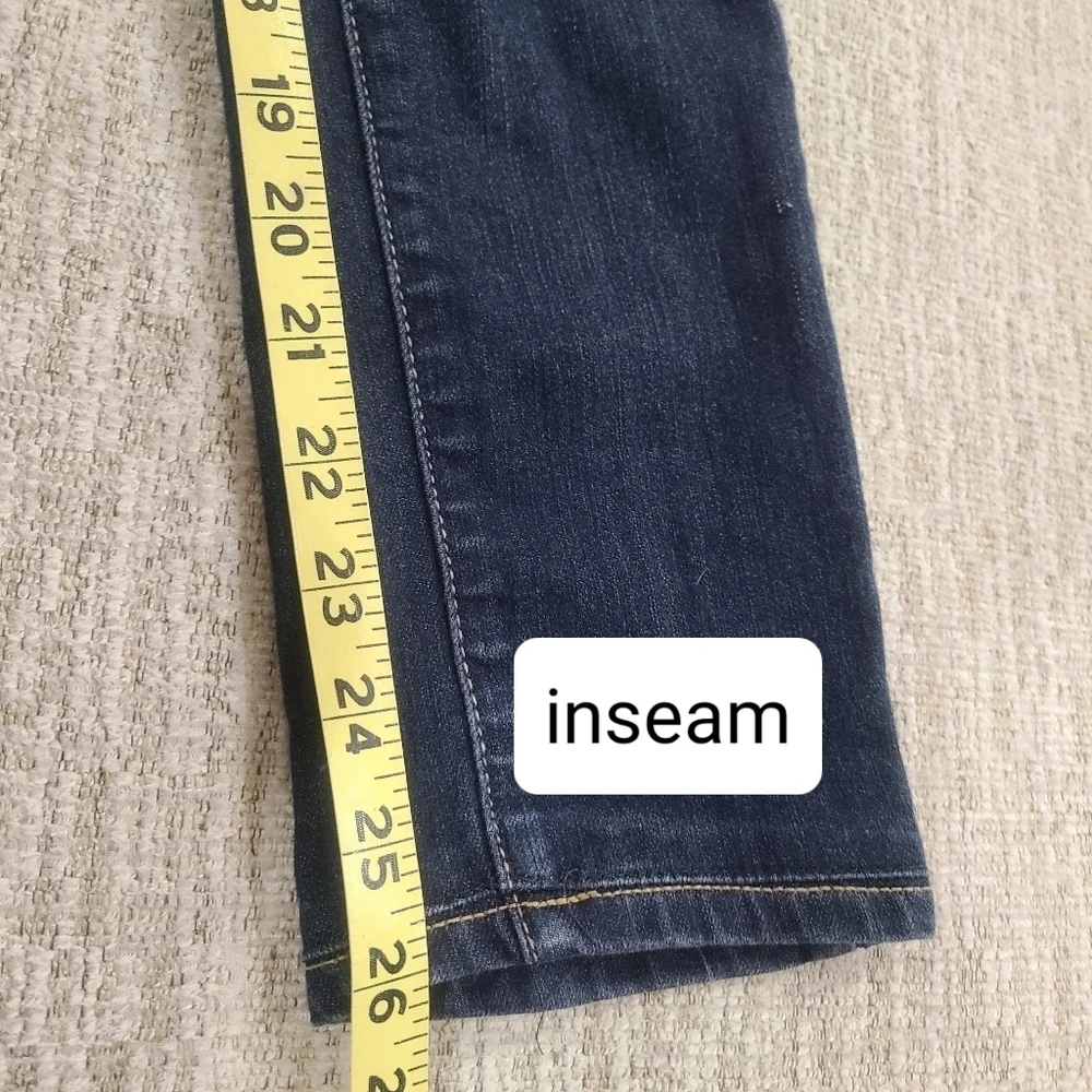 Paige Womens Peg Skinny Jeans Blue Dark Wash Straight Leg Stretch Denim 24 - Picture 10 of 11